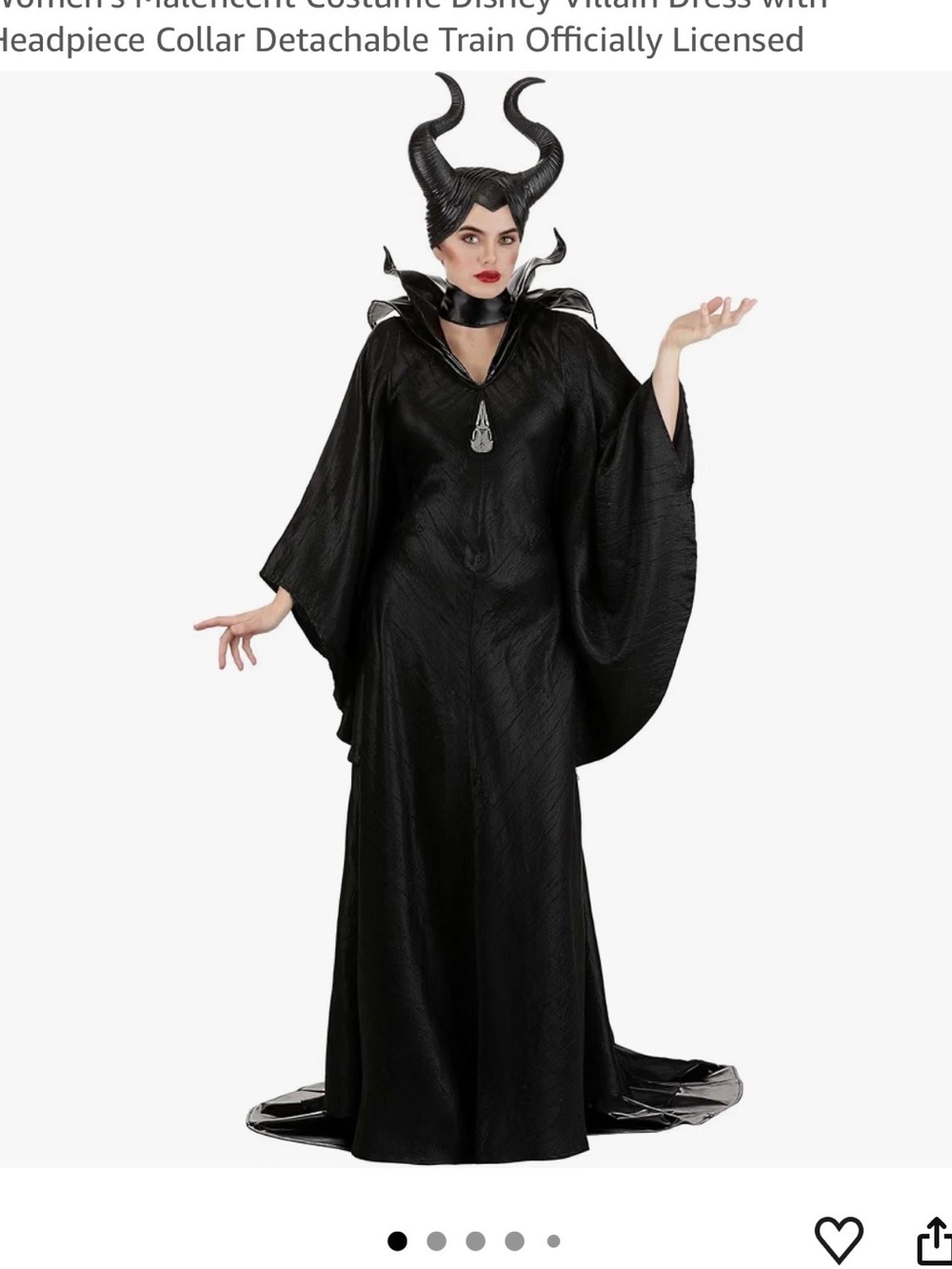 Disney Black Maleficent Costume with Horned Headpiece